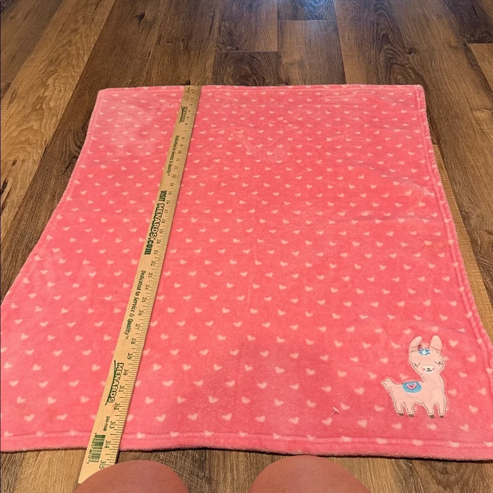 HTF le bebe FAVORITE Pink Llama/Alpaca Heart Baby Blanket/Lovey